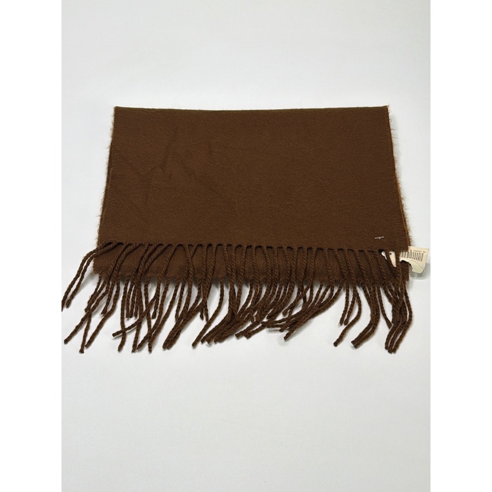 Hand Tailored 100%‎ Cashmere Scarf Brown Fringed Made in Germany New